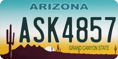AZ license plate ASK4857