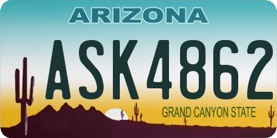 AZ license plate ASK4862