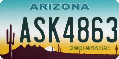 AZ license plate ASK4863