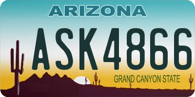 AZ license plate ASK4866