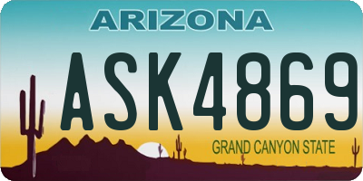 AZ license plate ASK4869