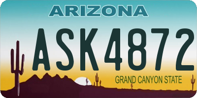 AZ license plate ASK4872