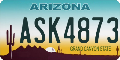 AZ license plate ASK4873