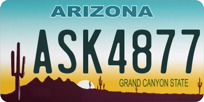 AZ license plate ASK4877