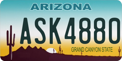 AZ license plate ASK4880