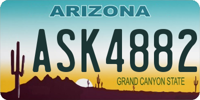 AZ license plate ASK4882