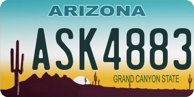 AZ license plate ASK4883