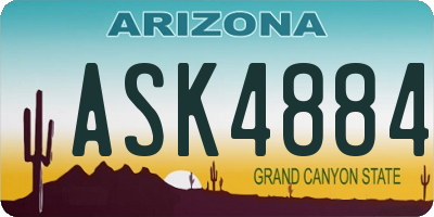 AZ license plate ASK4884