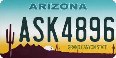 AZ license plate ASK4896