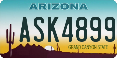 AZ license plate ASK4899