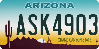 AZ license plate ASK4903