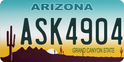 AZ license plate ASK4904