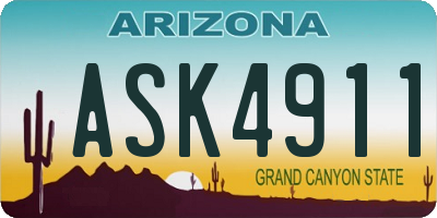 AZ license plate ASK4911