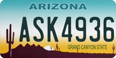 AZ license plate ASK4936