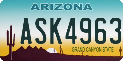 AZ license plate ASK4963