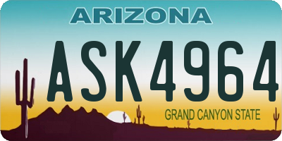 AZ license plate ASK4964