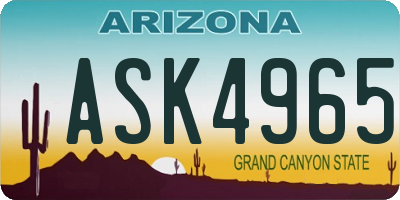 AZ license plate ASK4965