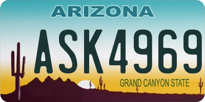 AZ license plate ASK4969