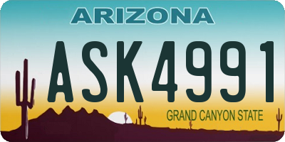 AZ license plate ASK4991