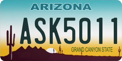 AZ license plate ASK5011