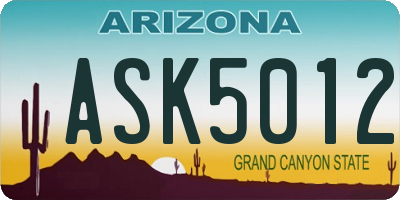 AZ license plate ASK5012
