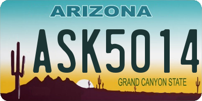 AZ license plate ASK5014
