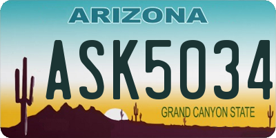 AZ license plate ASK5034