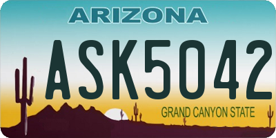 AZ license plate ASK5042