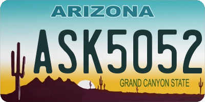 AZ license plate ASK5052