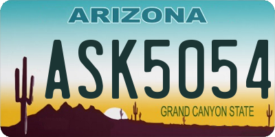 AZ license plate ASK5054