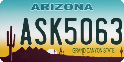 AZ license plate ASK5063