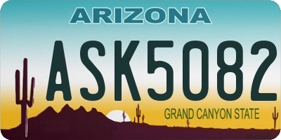 AZ license plate ASK5082