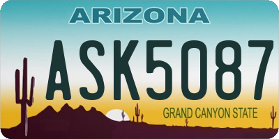 AZ license plate ASK5087