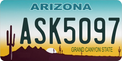 AZ license plate ASK5097
