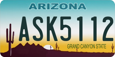 AZ license plate ASK5112
