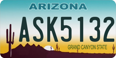 AZ license plate ASK5132