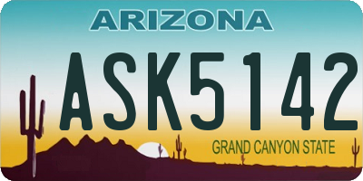 AZ license plate ASK5142