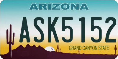 AZ license plate ASK5152
