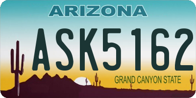 AZ license plate ASK5162