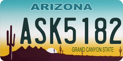 AZ license plate ASK5182
