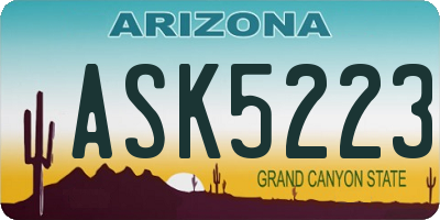 AZ license plate ASK5223