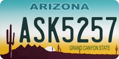 AZ license plate ASK5257