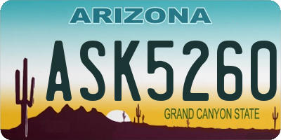 AZ license plate ASK5260