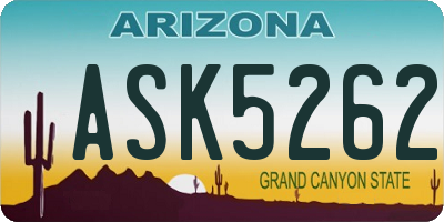 AZ license plate ASK5262