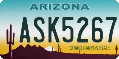 AZ license plate ASK5267