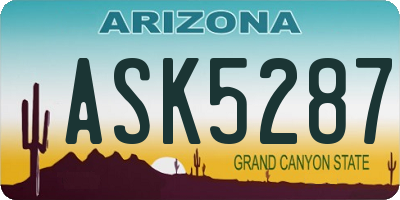 AZ license plate ASK5287
