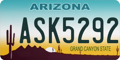 AZ license plate ASK5292
