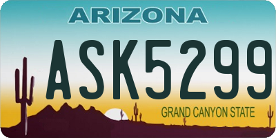 AZ license plate ASK5299