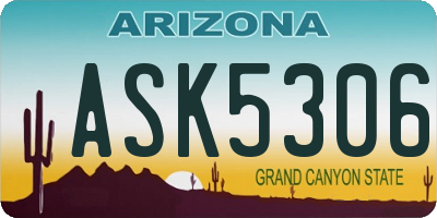 AZ license plate ASK5306