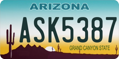 AZ license plate ASK5387